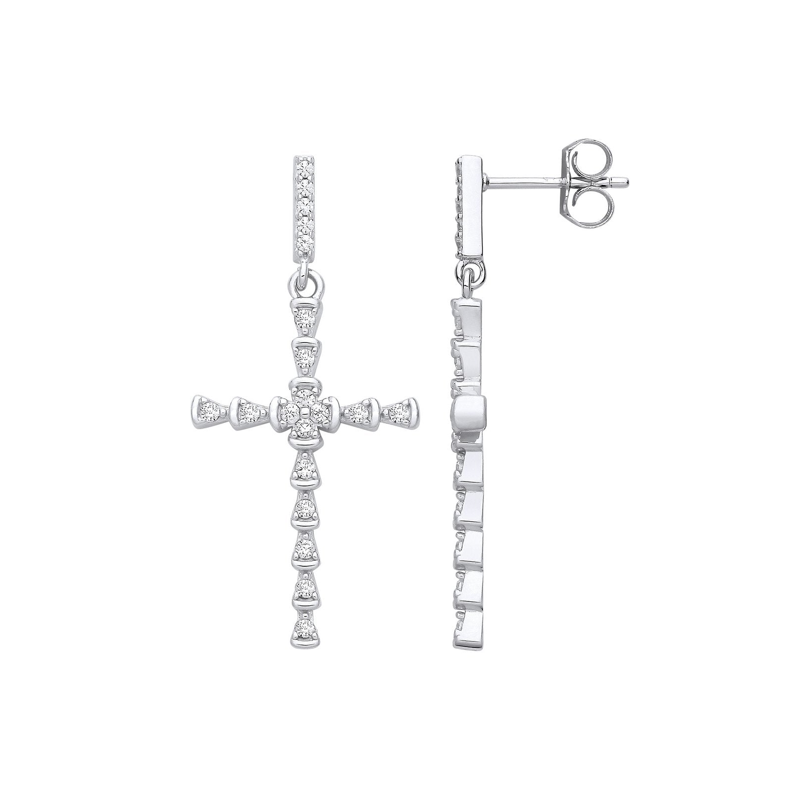 Silver Part Rub-Over Cubic Zirconia Cross - Luxury Watch - Certified Authentic - Swiss Made – Luxury Watch by Imperial